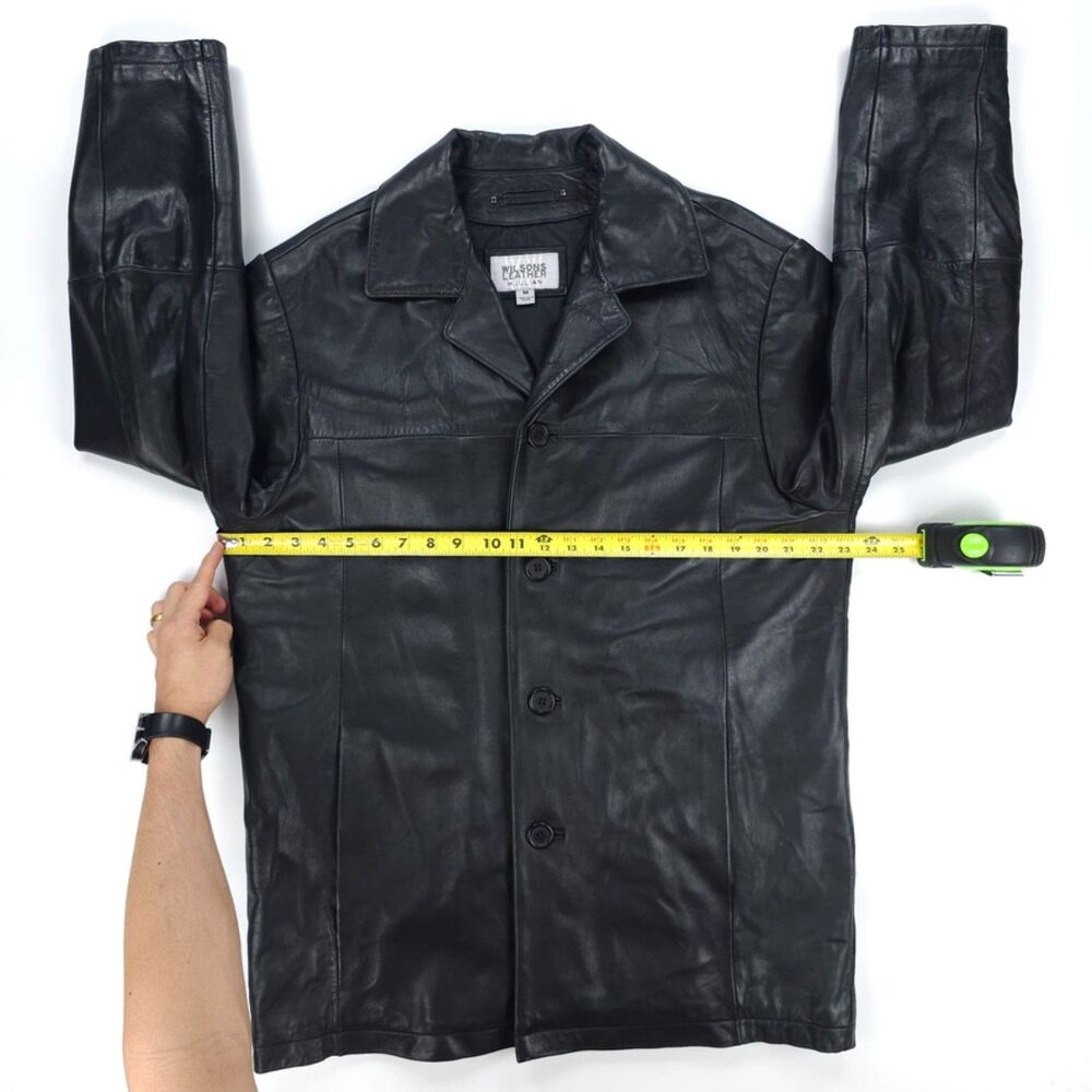 VINTAGE Wilsons Leather Button Down Jacket Minima… - image 3